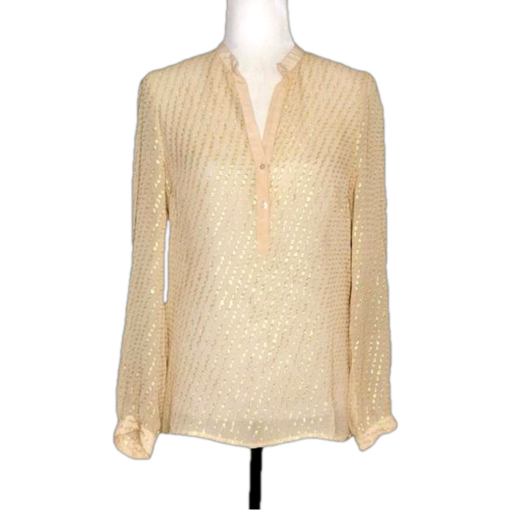 Zara sheer blouse with gold flecks